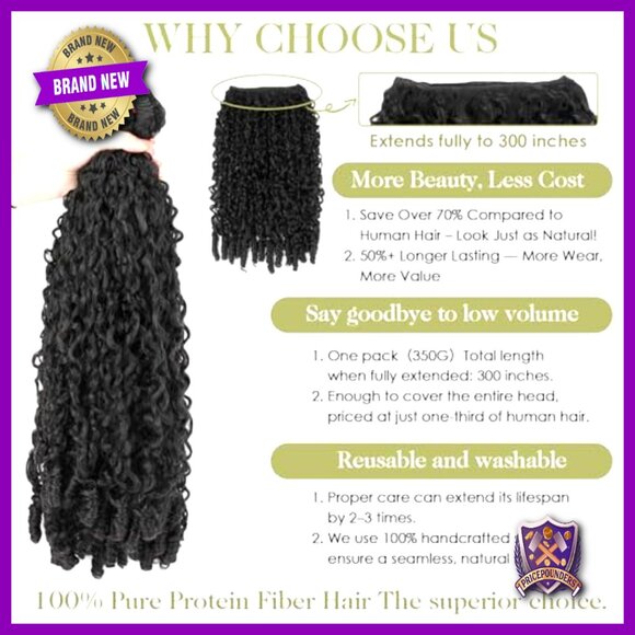 Burmese Curly Hair Extensions 14 16 18 Inch Protein Fiber 3C4A Textured main image 7